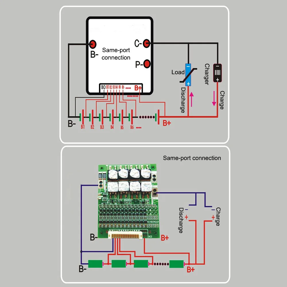 BMS 13S 48V 50A 18650 Li-Ionen-Lithium-Batteriepack-Schutzplatine für Elektroauto-Batterie und Balance-Fahrzeug – Detail 12