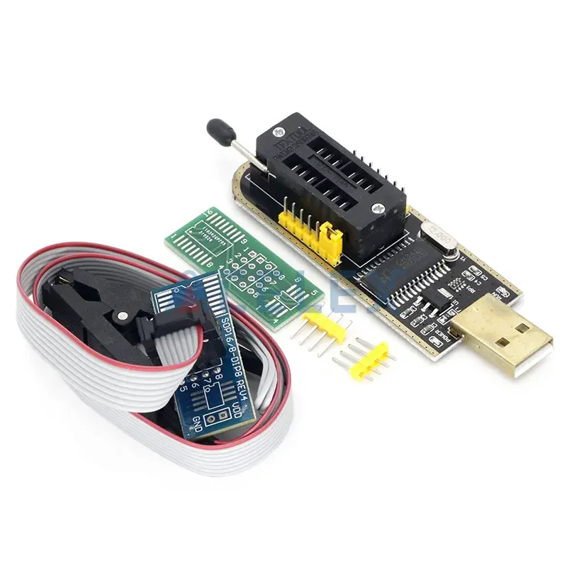 CH341-A 24 25 Series EEPROM Flash BIOS USB Programmer Module + SOIC8 SOP8 Test Clip For EEPROM 93CXX / 25CXX / 24CXX