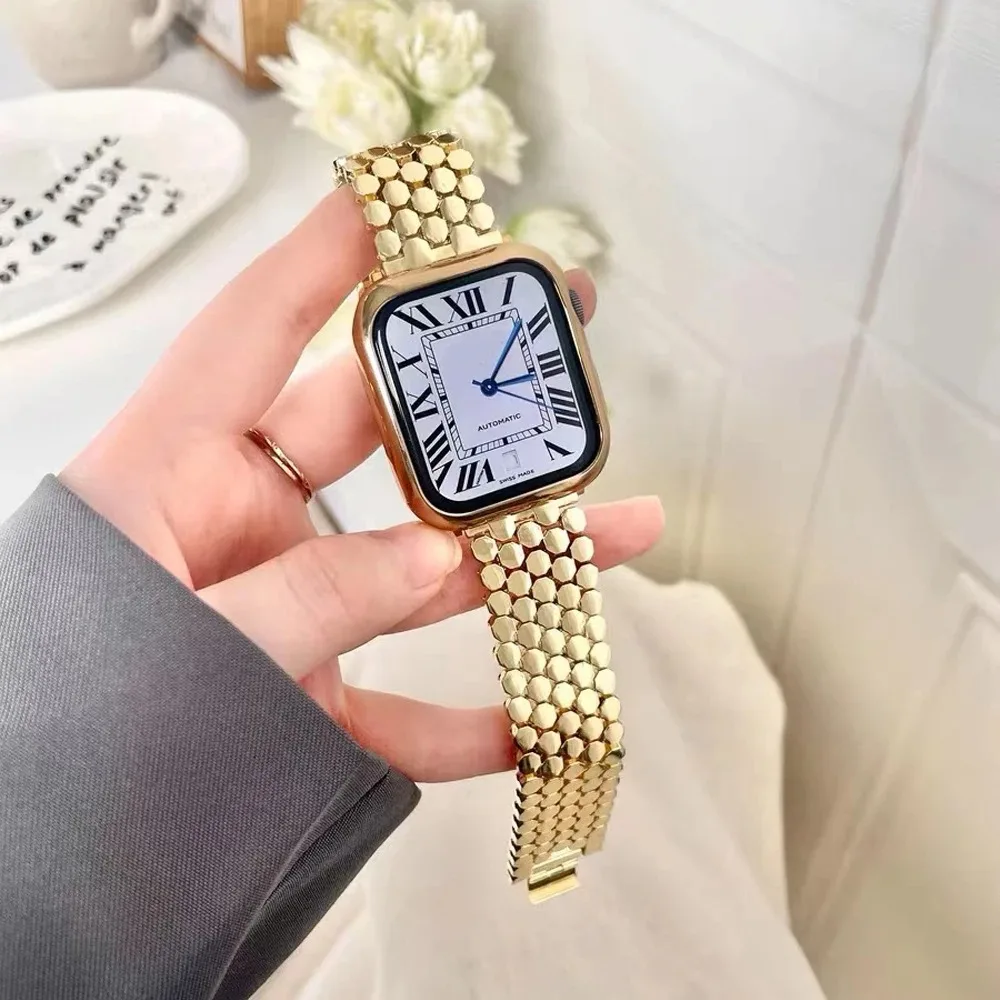 Women Band for Apple Watch Ultra 2 49mm 41 45mm 40 44 38 42 Baracelet for iWatch Series 10 46mm 9 8 7 6 se Stainless Steel Strap