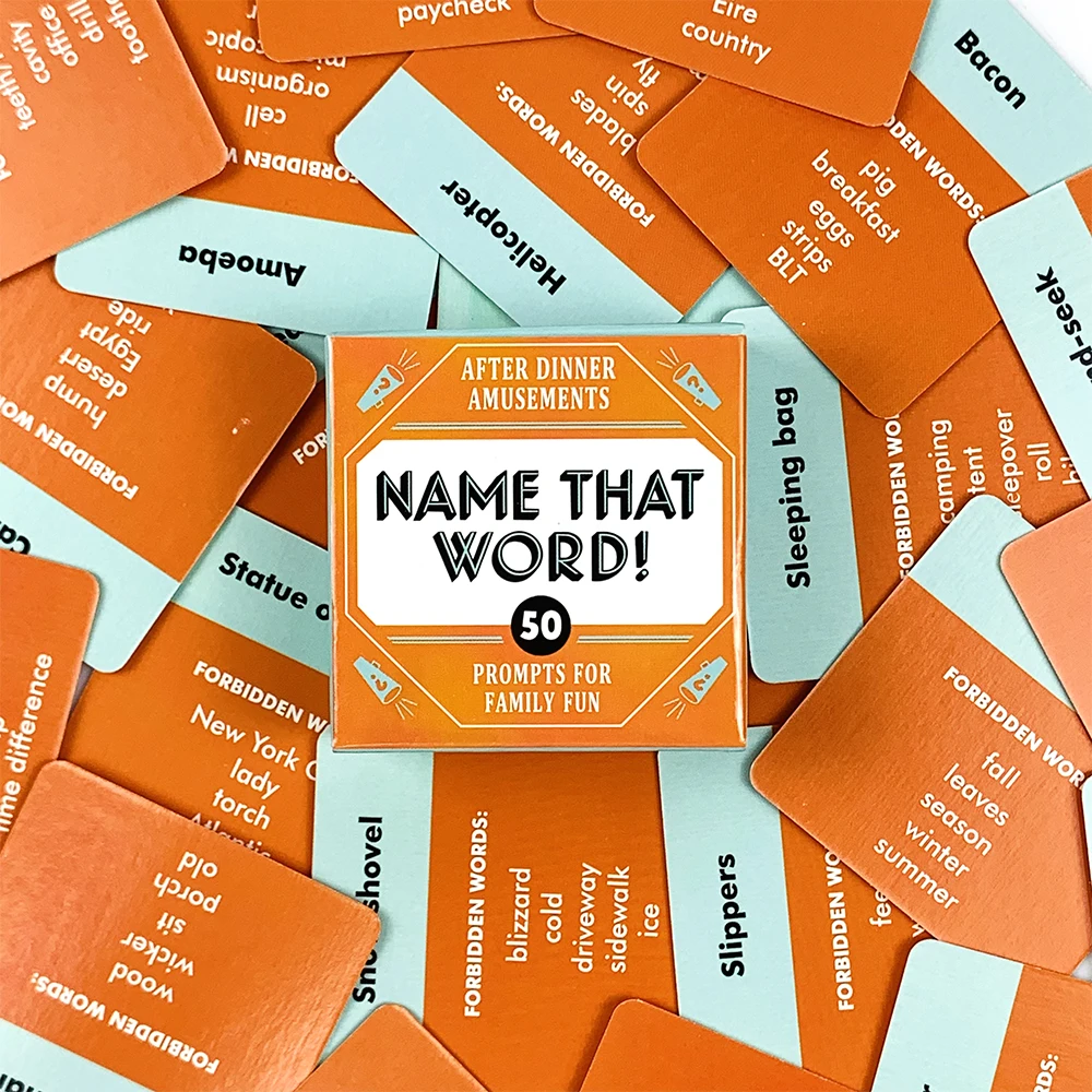 بطاقات ألعاب صغيرة الحجم "اسم تلك الكلمة! "51 قطعة من لعبة الورق لعبة بطاقات تجميع الأسرة لعبة التخييم على شكل زهرة قلب حقيقية