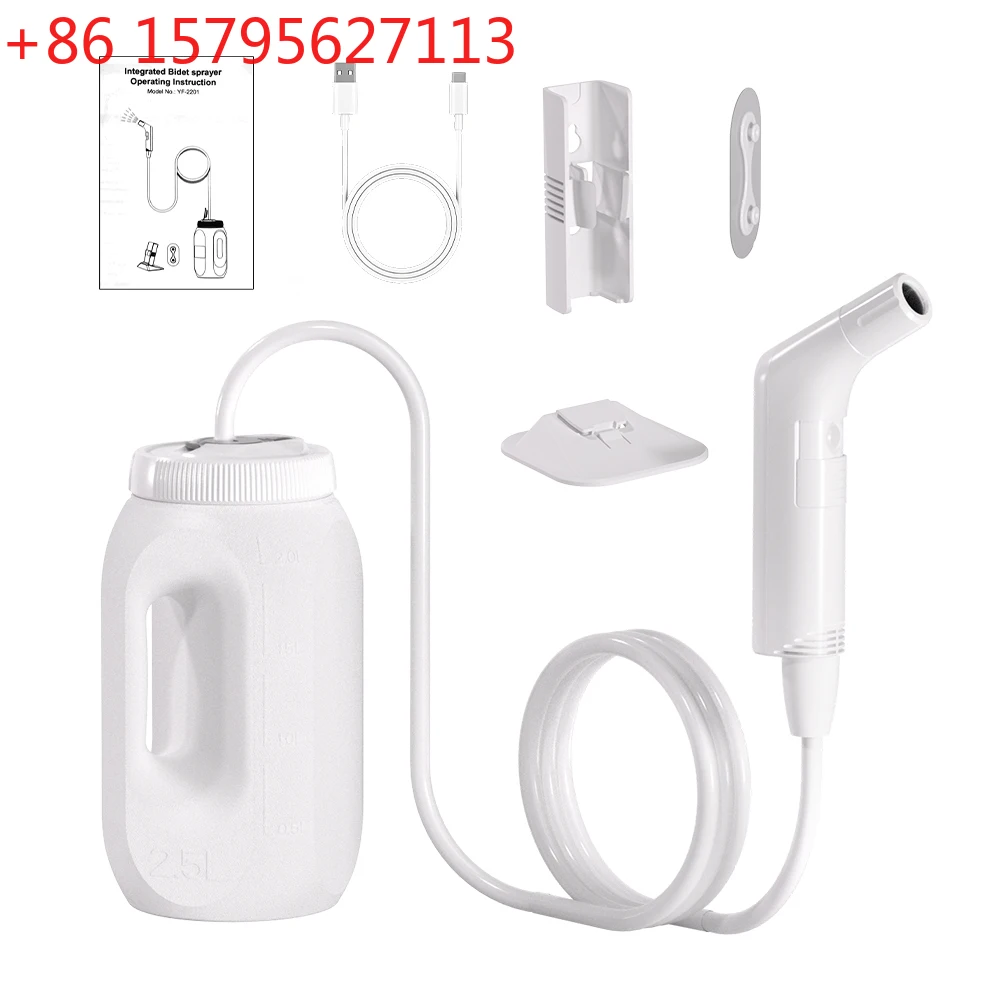 2.5L Portable Electric Bidet Rechargeable Shataf Hand Bidet Butt Sprayer for Personal Hygiene Cleaning Travel Camping Bidet