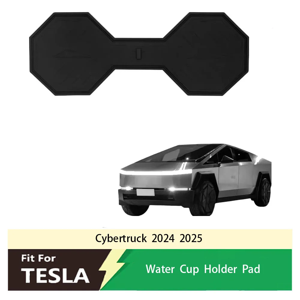 Passend für Tesla Cybertruck 2024 2025, neue Auto-Tassenmatte, rutschfeste Gummimatte, geräuscharm, Auto-Wasserbecher-Halterungsmatte
