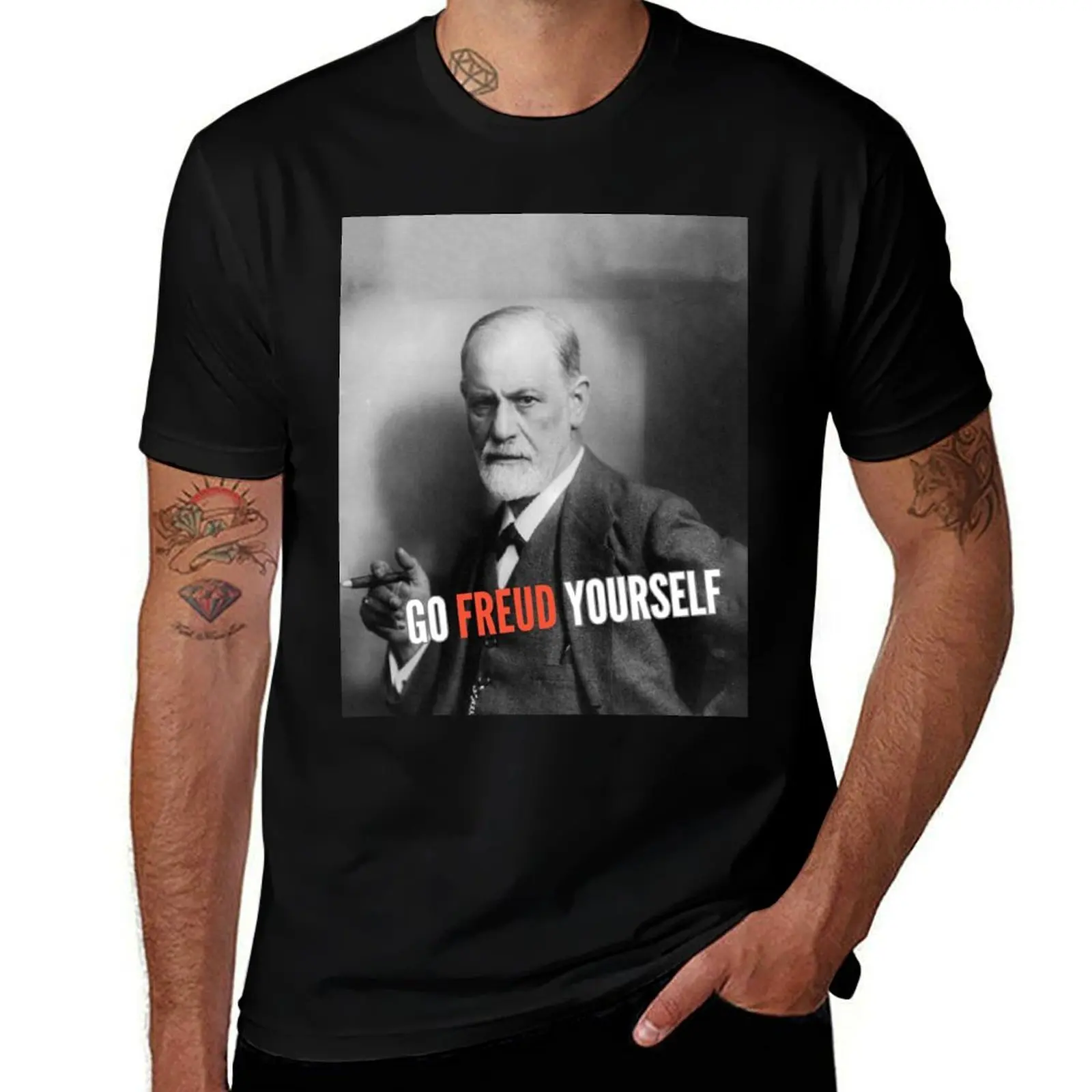 Go Freud Yourself T-Shirt Art Pattern Printed Casual Top