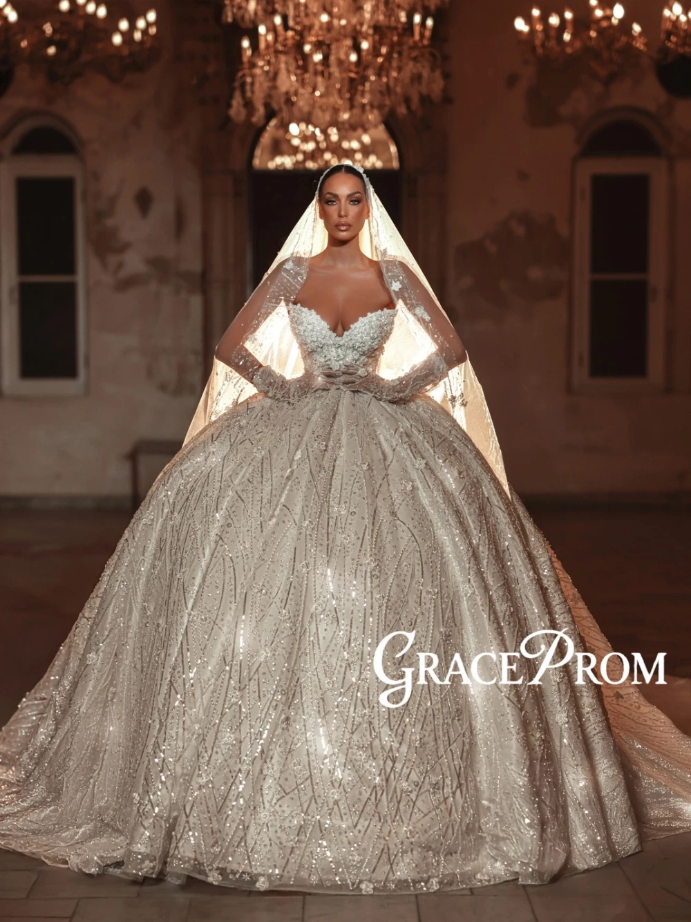 2026 Richly Beaded Wedding Dress Sexy V Neck Customized Shimmering Ball Gown Statement Stunning Delicate Bride Wear No Gloves