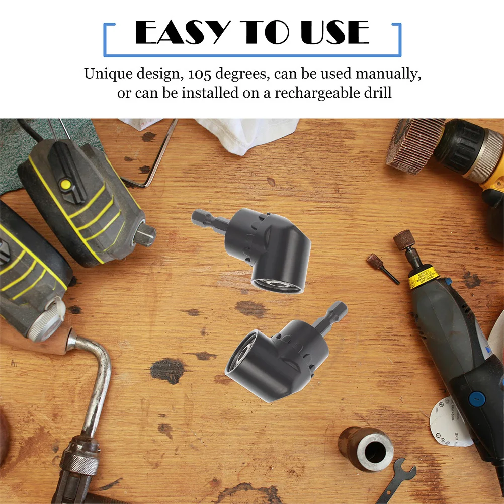 

2Pcs Corner Angle Adapter 105 Degree Angle Drill Attachment Compatible with Electric Drills and Socket Wrenches Magnetic Bit