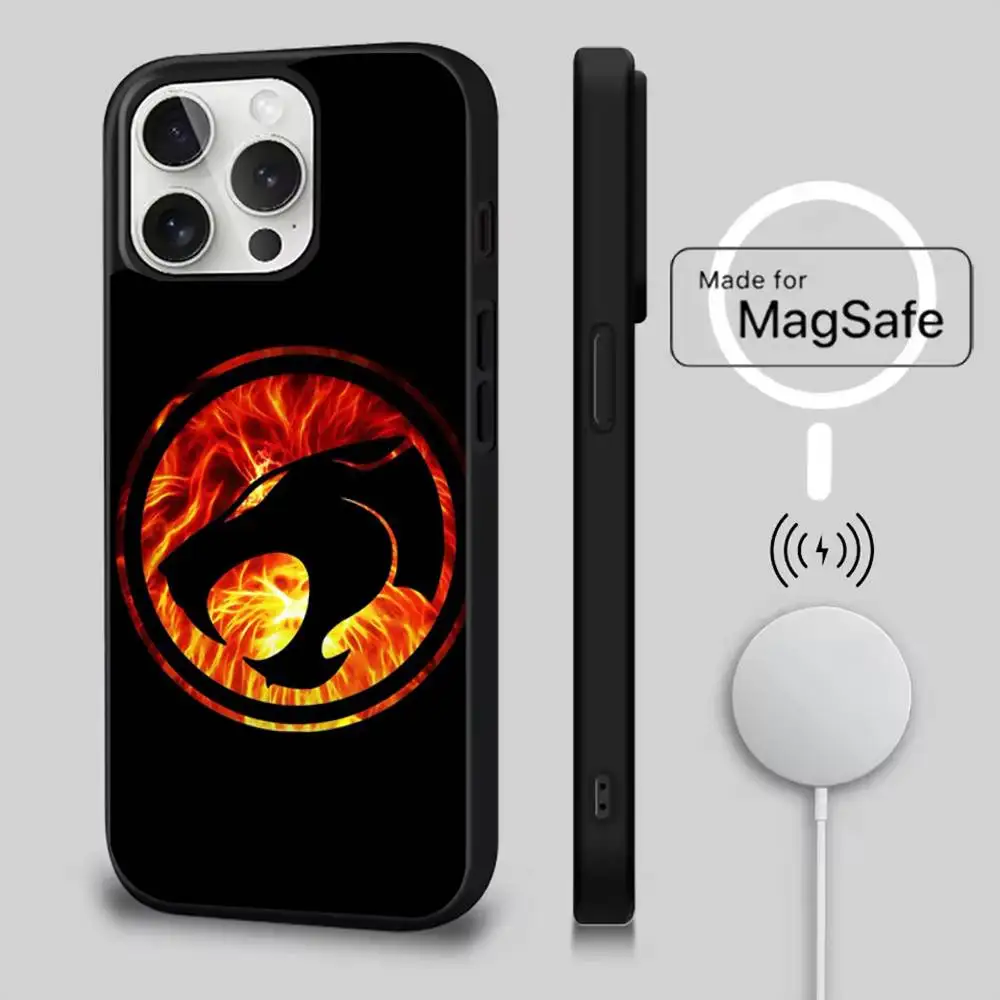 حافظة هاتف كارتونية من T-ThunderCats لهواتف iPhone 17,16,15,14,13,12,11,Pro,Max,Plus,Mini,SE4,E شحن لاسلكي مغناطيسي Magsafe