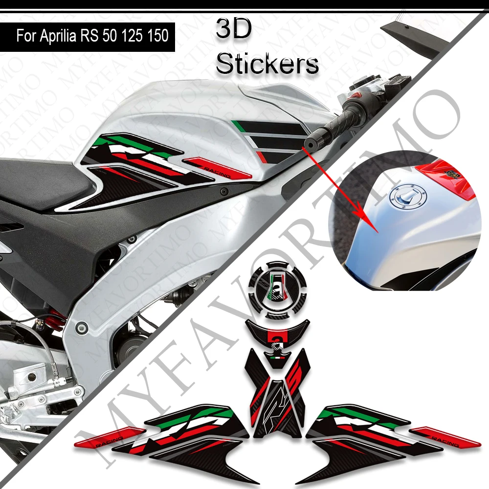 For Aprilia RS RS4 RSV 50 125 150 GP 1000 R Factory Tank Pad Cap Tank Pad Bike Grips Gas Fuel Oil Kit Stickers Decals Protection