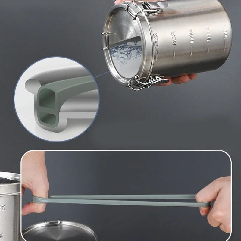 Stainless Steel Storage Tank Sealed Tank Food Storage Container with Scale Large Capacity Coffee Bean Cereal Tea Storage Tank