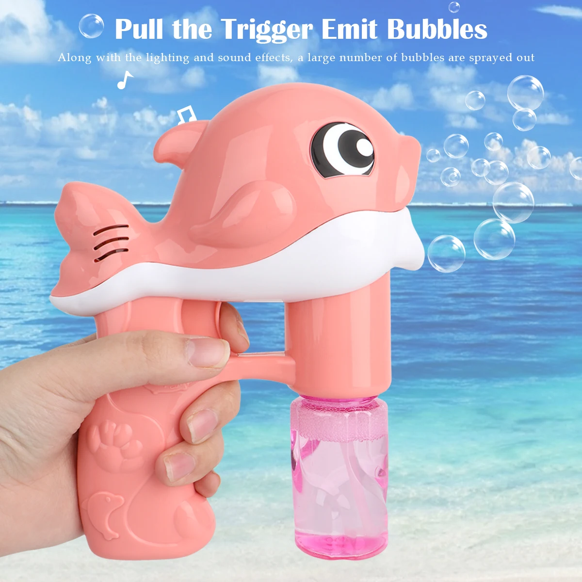 Dolphin Bubble Gun Toys, Handheld Automatic Bubble Blowin Machine with Fully Automatic Bubble Gun Gift not Contain Bubble Liquid