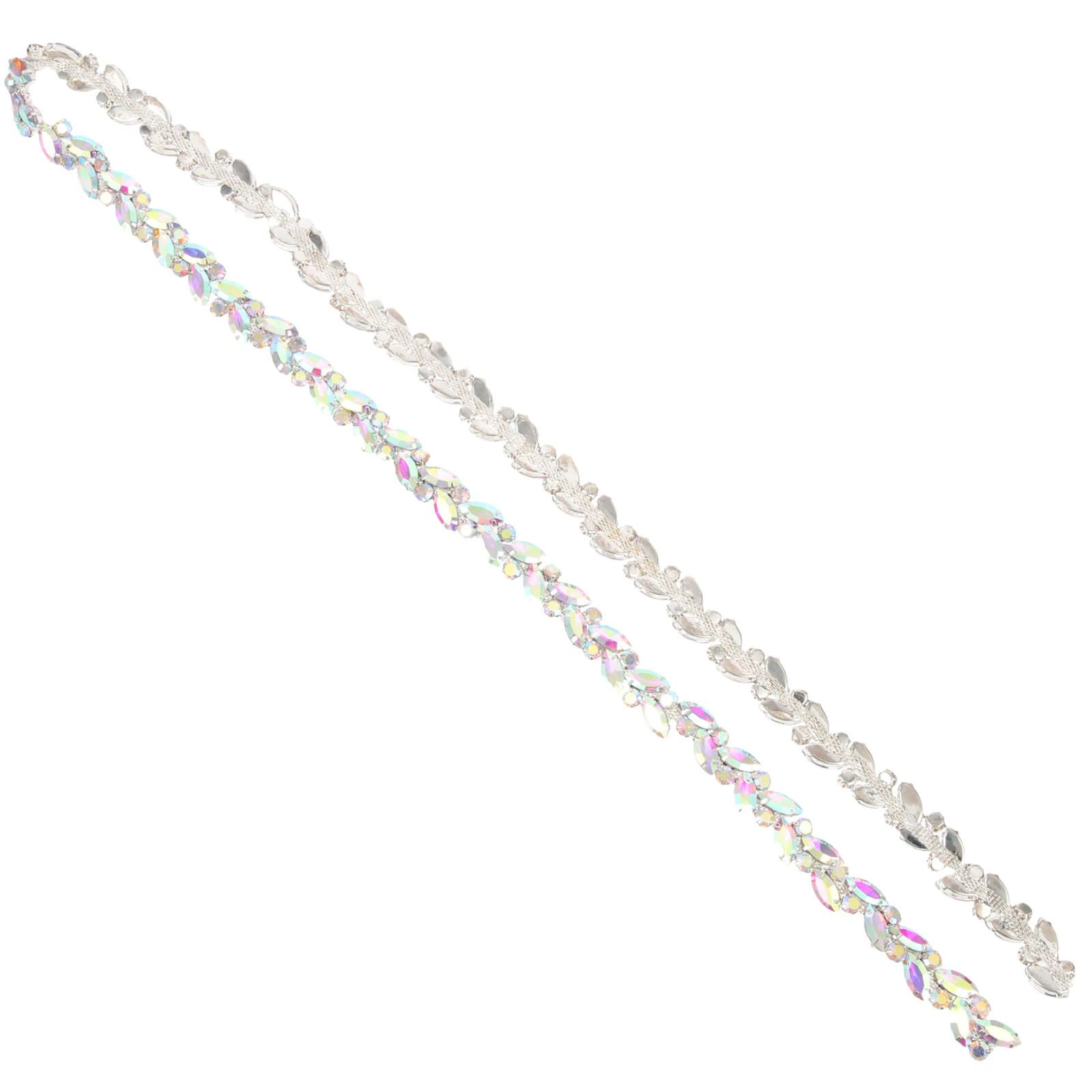 

Rhinestone Trim Colorful naments Decorative Applique Wedding Dress DIY Crystal Rhinestone Close Chain Claw Chain