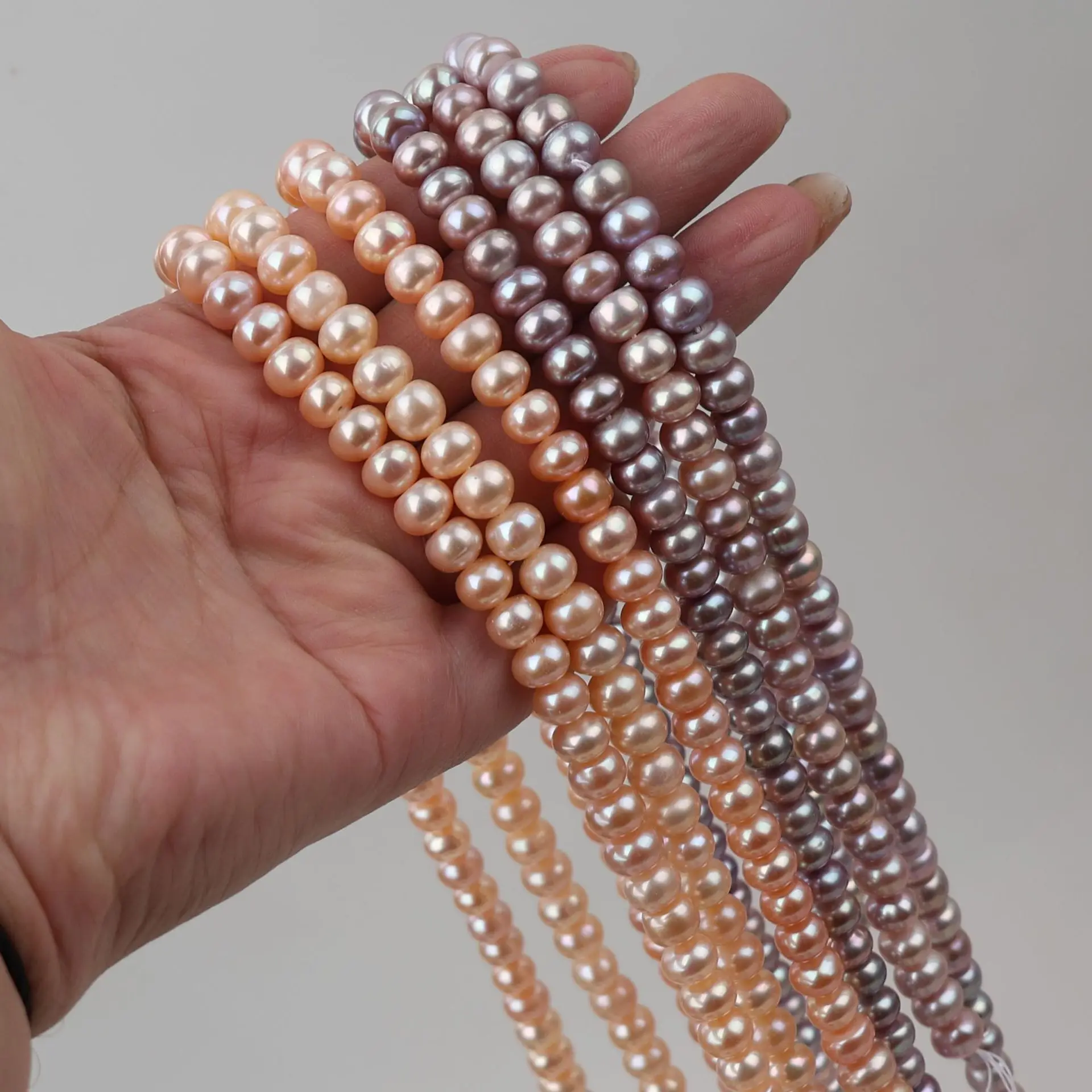 8-9mm Thick Flat Freshwater Pearl Multi Color Loose Beads Strand Wholesale Semi Finished Necklace DIY Handcraft Bracelet Earring