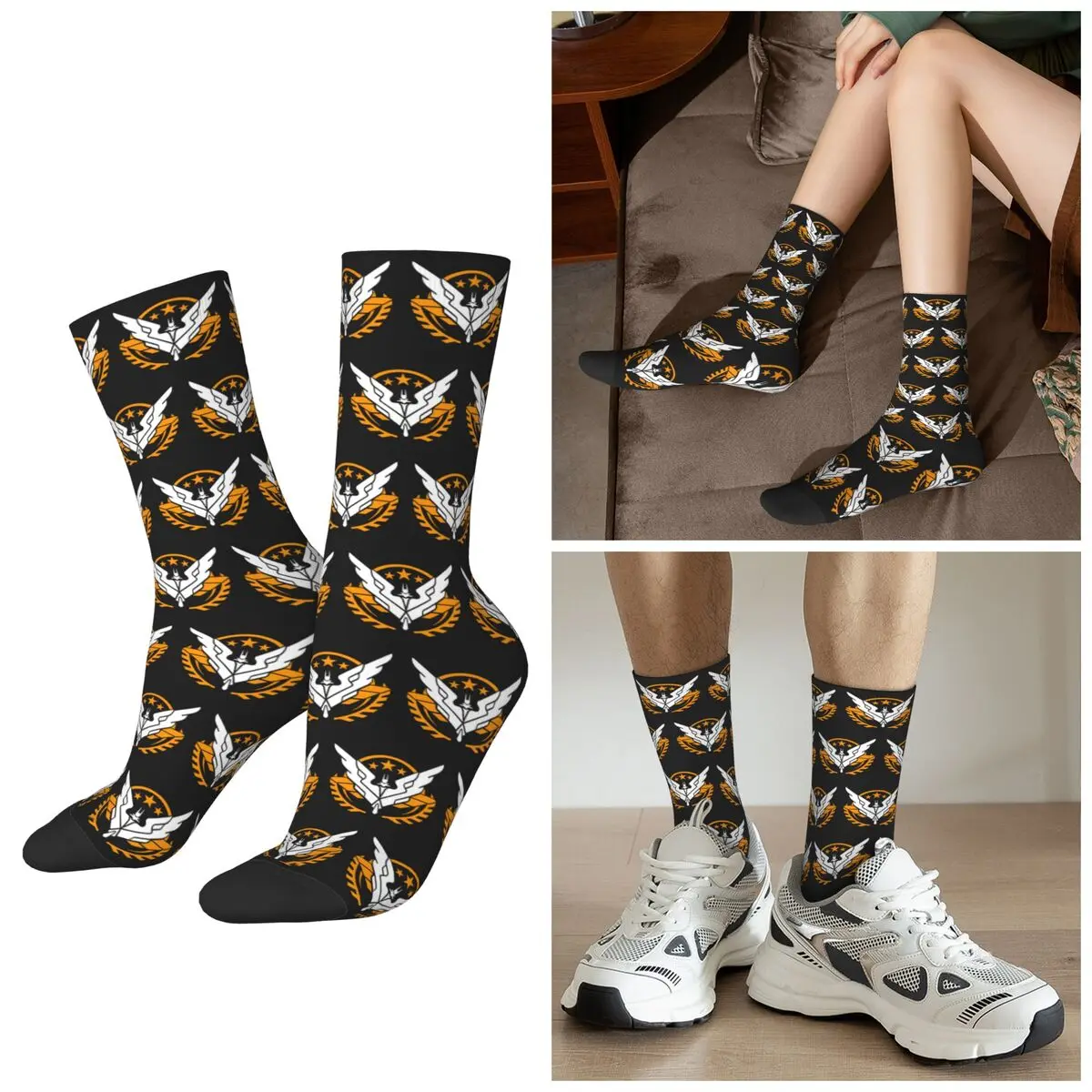 All Seasons Elite Dangerous - Triple Elite Socks Harajuku Crew Socks Sweat Absorbing Stockings Men Women Valentine's Day Gifts