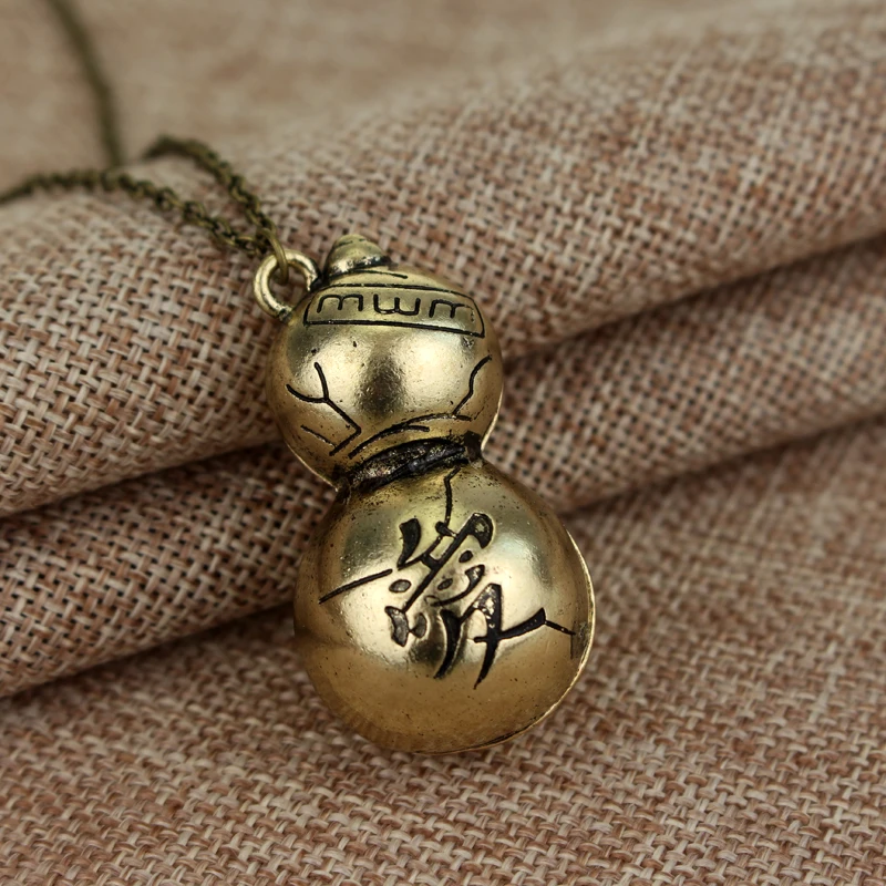 Japanese Anime Naruto Gaara Gourd Model Pendant Necklace Creative Model Metal Necklace Cosplay Props Peripheral Accessories