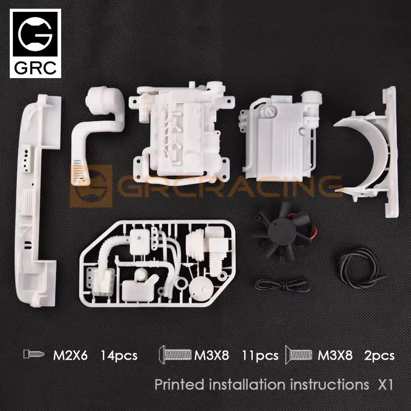 TRX4 real engine decoration parts for 1/10 RC Crawler Car model GRC Land Rover Defender G156ES upgrade accessories