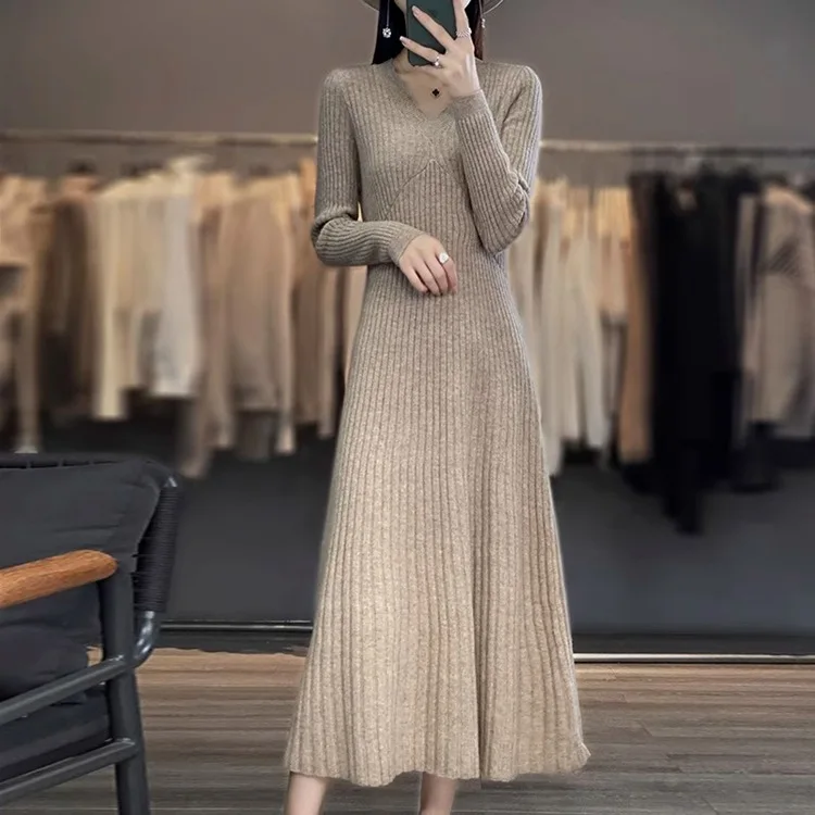 Vestidos Vestido de mujer Mangas Otoño Modal Smocking Ribado Abotonado Manga larga Minimalista Grunge Moderno Elegante Navidad Chic