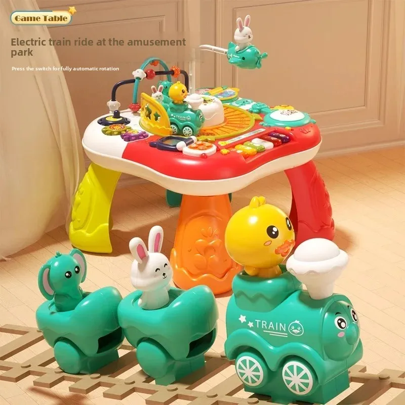 Kids Multifunctional Early Education Game Table Electric Train Baby Montessori Learning Busy Board Sensory Toys for Toddler Gift