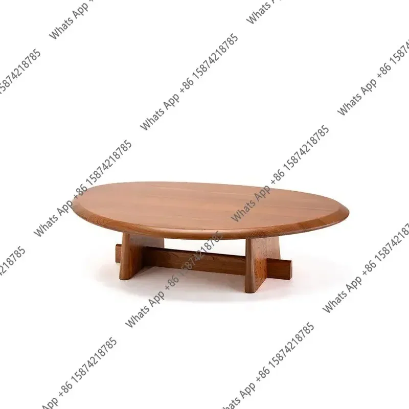 N65 French oval solid wood coffee table designer living room home coffee table designer medieval style