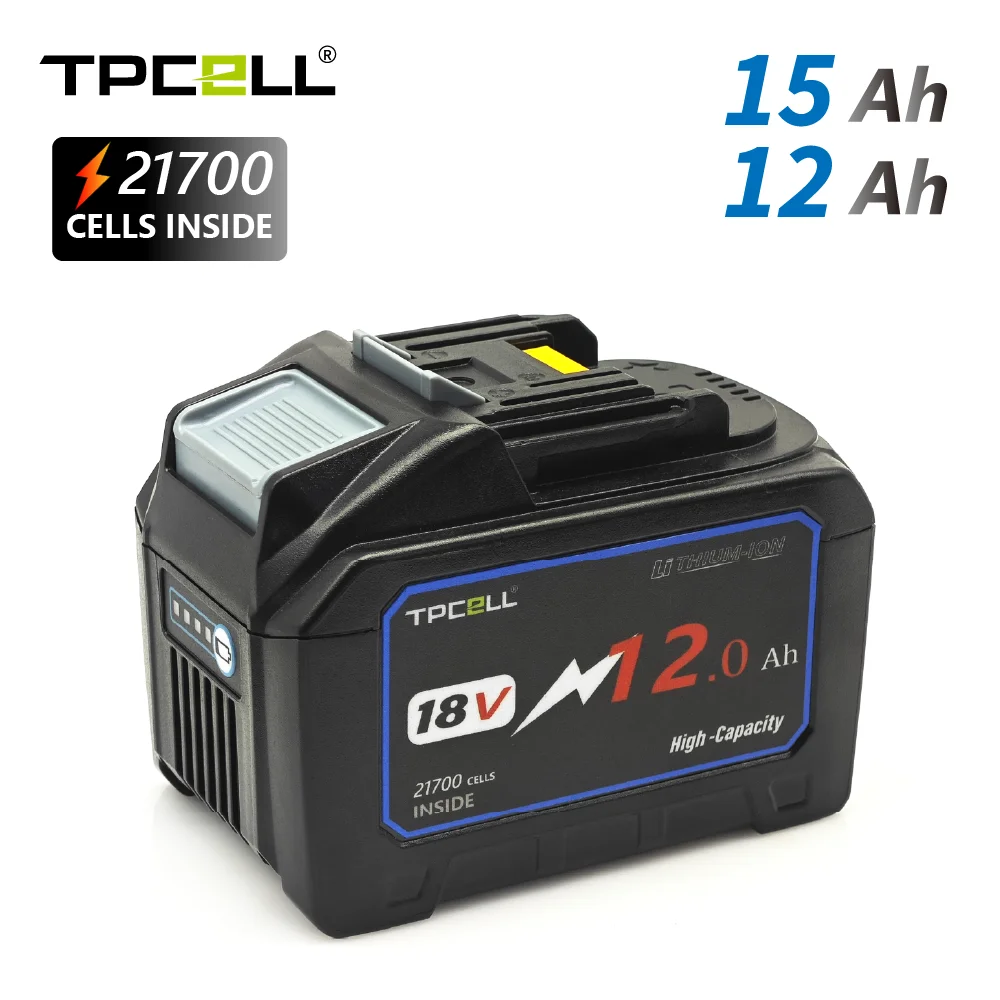 TPCELL 12Ah/15Ah para Makita 18V 21700 reemplazo de batería para reemplazo LXT BL1850 BL1840 con BMS