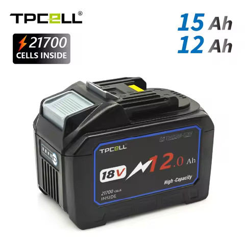 TPCELL 12Ah/15Ah For Makita 18V 21700 Battery Replacement For Replacement LXT BL1850 BL1840 with BMS