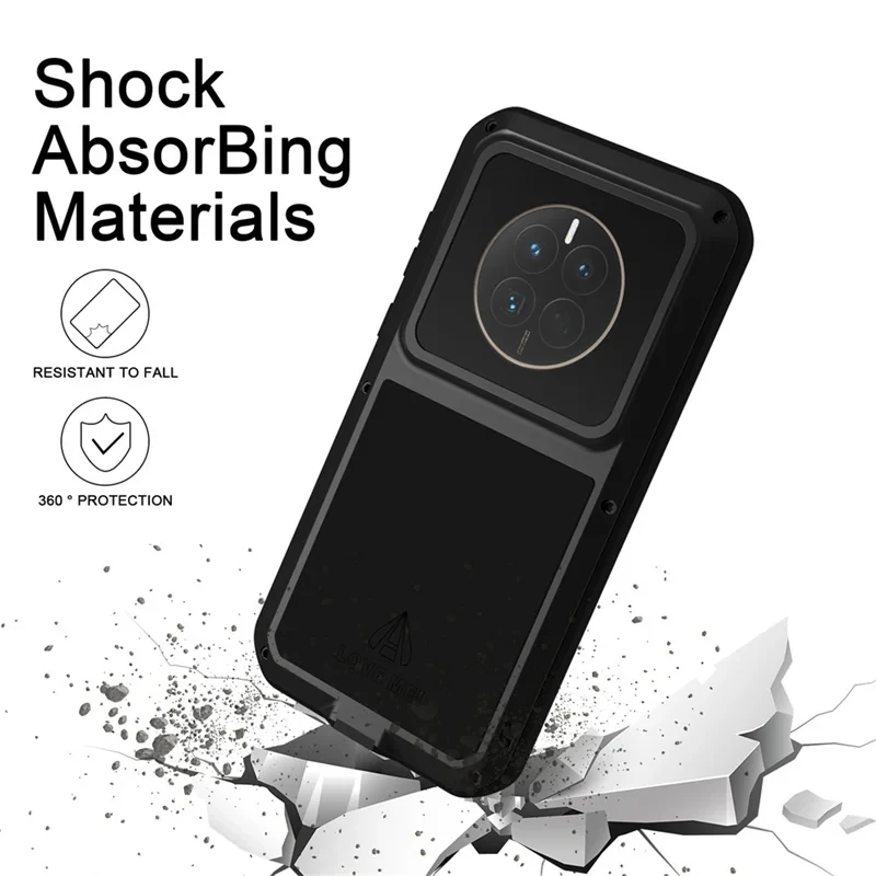 Fashion Love Mei Phone Case Silicone Military Grade Metal Protective Cover Shockproof and Dustproof for Huawei P60 P60pro P60art