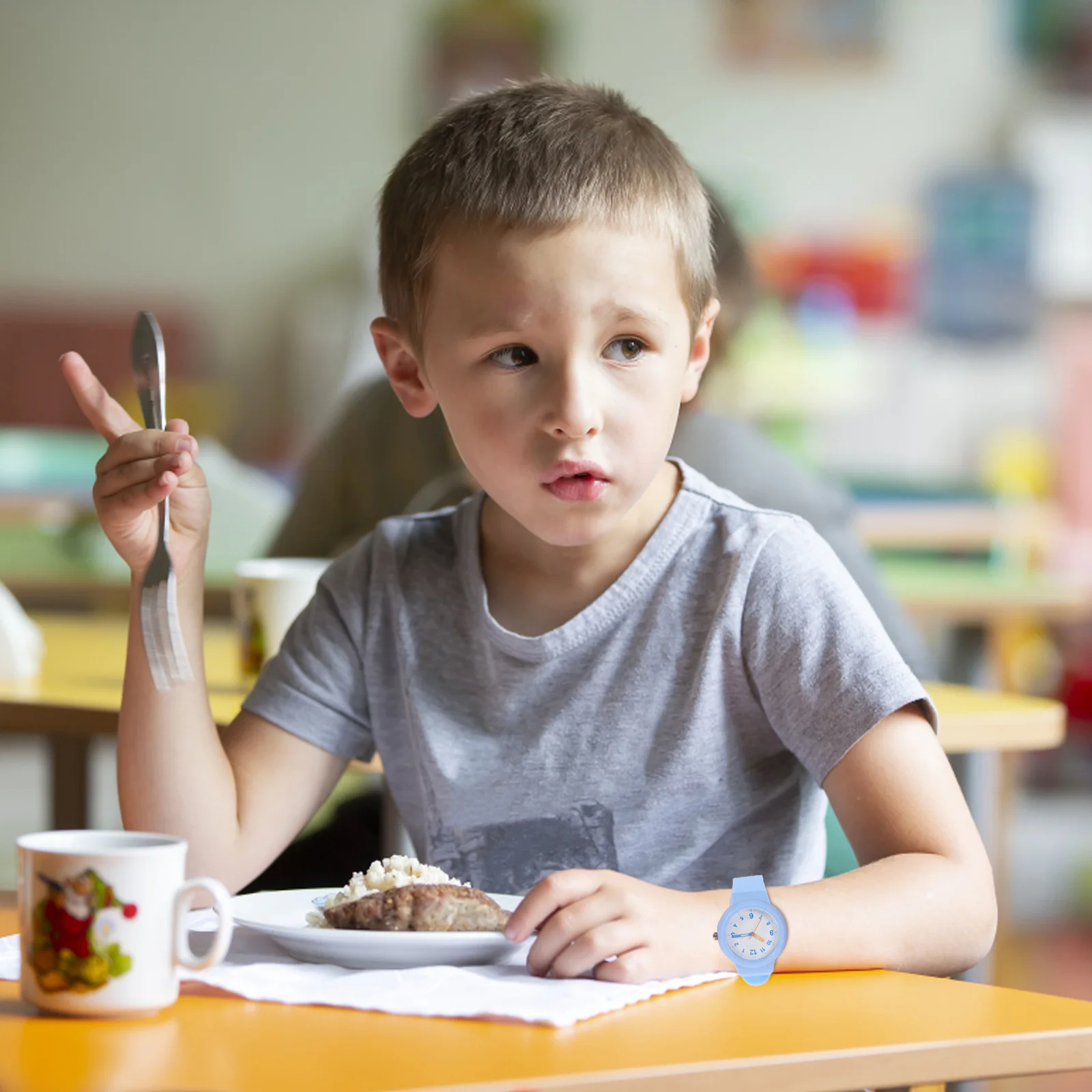 قطعة واحدة من ساعة المعصم المقاومة للماء من مادة ممتازة، ساعة امتحان ذات سطح أملس للاستخدام اليومي، أزياء لطيفة #4