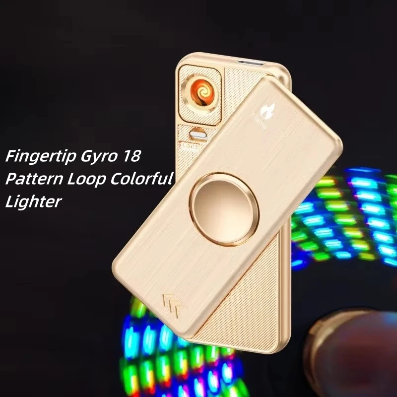 

2024 Fingertip Gyro Lighter LED Light Multi-purposes Electronic Lighters Replaceable Tungsten Wire USB Charging Lighter Smoking