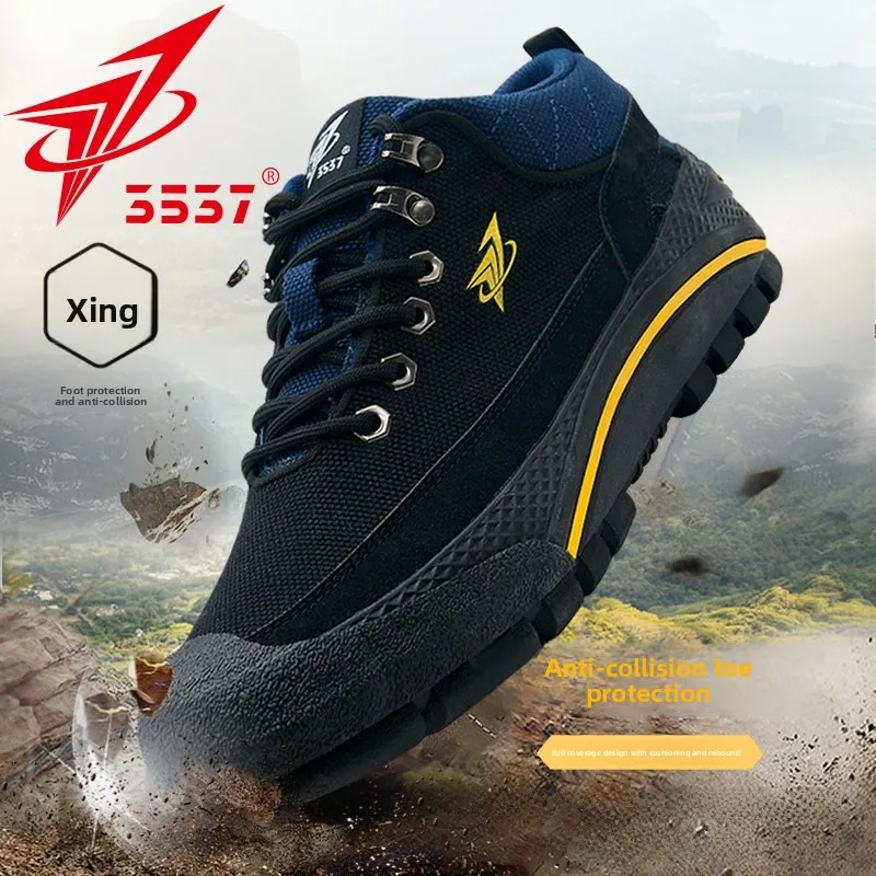men's-mid-cut-breathable-work-boots-outdoor-climbing-anti-slip-wear-resistant-construction-site-labor-protection-shoes