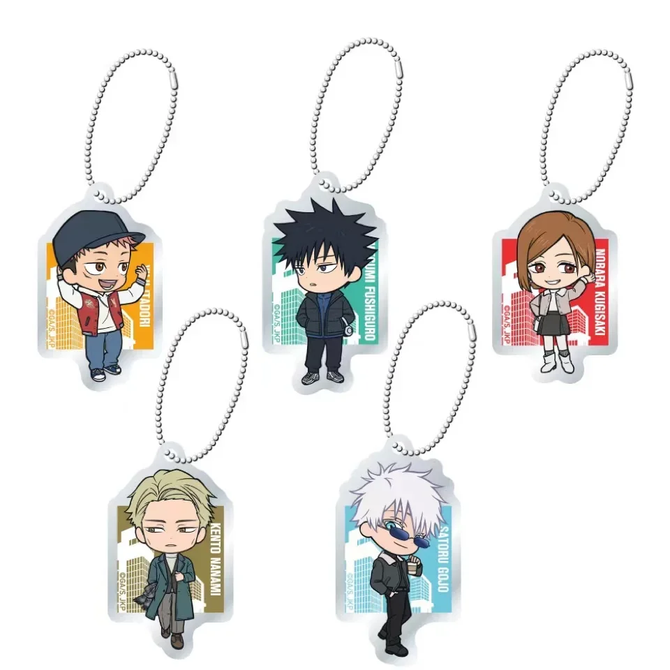 Anime Kugisaki Nobara Fushiguro Megumi Yuji Itadori Karşılıklı Yardım Satoru Yemek İçme Bebek Oyunu Akrilik Anahtarlık Kolye Tekniği ft