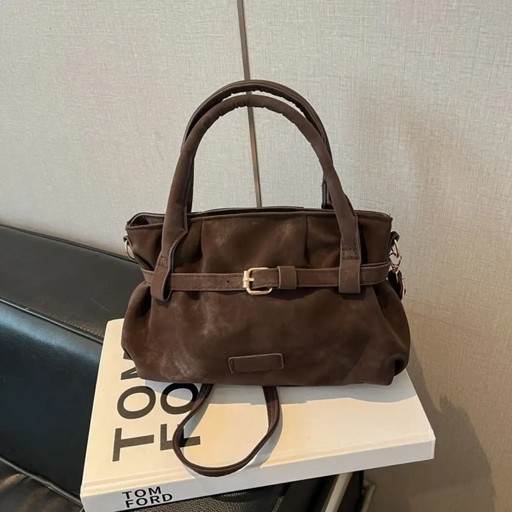 Modische einfarbige Handtasche mit großem Fassungsvermögen, vielseitige Umhängetasche, PU-Einkaufstasche für Damen – Detail 6