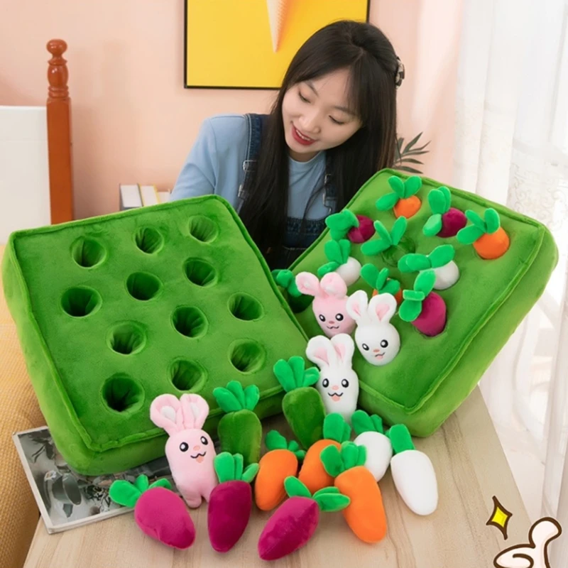 

Montessori Toy Pulling out radish toy for 1 Years Old Toddlers Carrots Harvest Sorting Game Plush Toy plush pillow Cute Doll