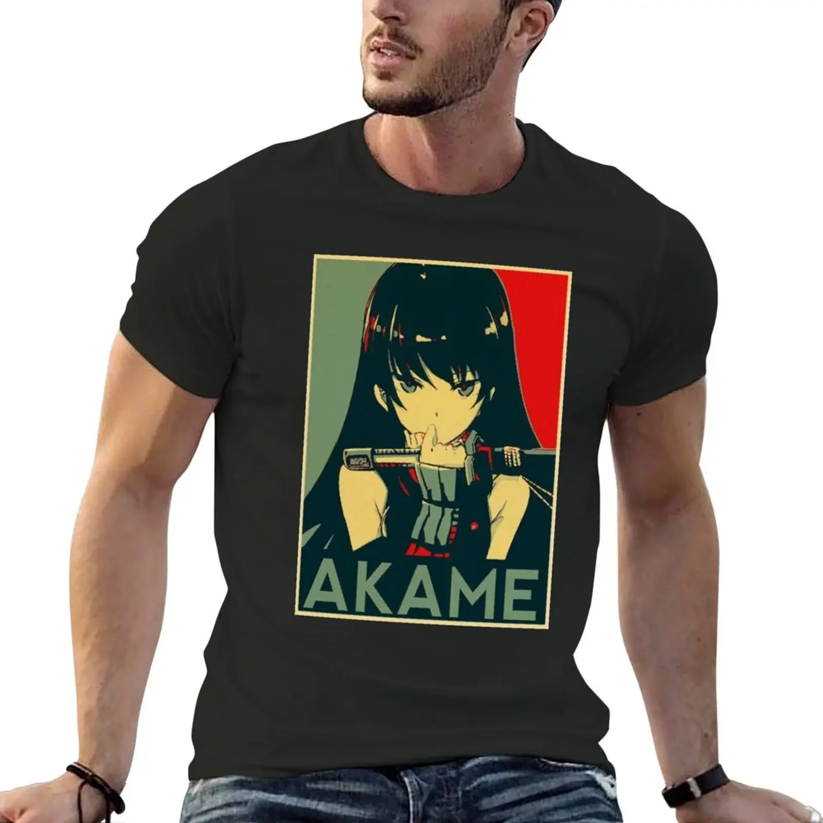 

AKAME T-Shirt vintage t shirts anime t shirts anime stuff Short sleeve tee Men's cotton t-shirt