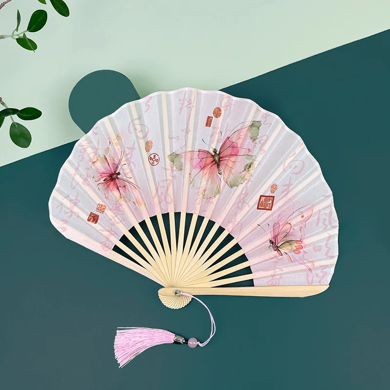 Personalized Custom Logo Text, Laser-Engraved Names Are Possible, Suitable for Weddings, Banquets, Birthday Gifts, Dates, Shell Fan, Folding Fan, Ancient Chinese Style, Classical Qipao, Hanfu, Summer, Compact, Portable, Foldable Fan
