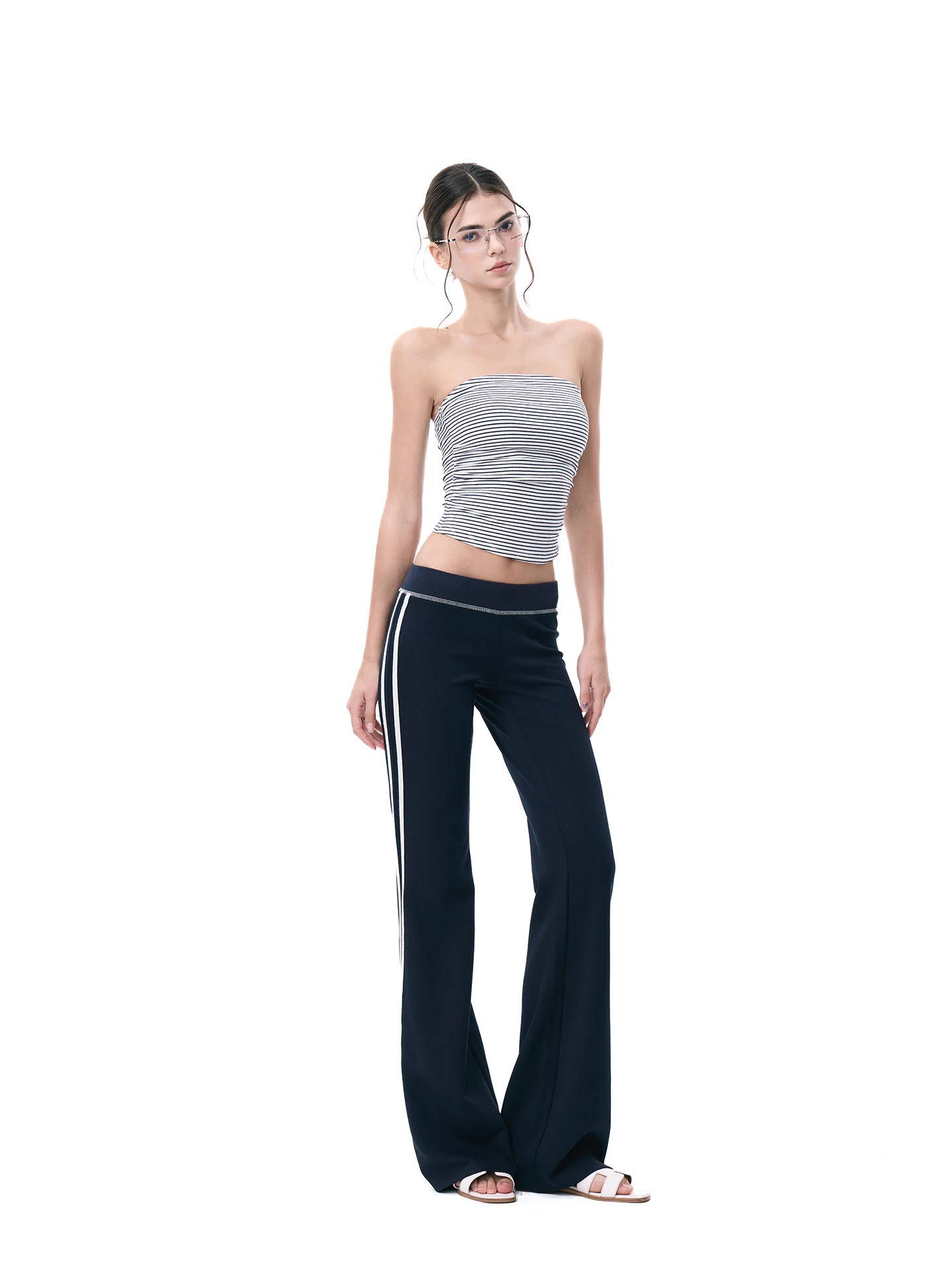 

JLAUNT American Retro Straight Leg Micro Flared Pants Women's Design Sensation Slimming Casual Pants Versatile Bell Bottoms