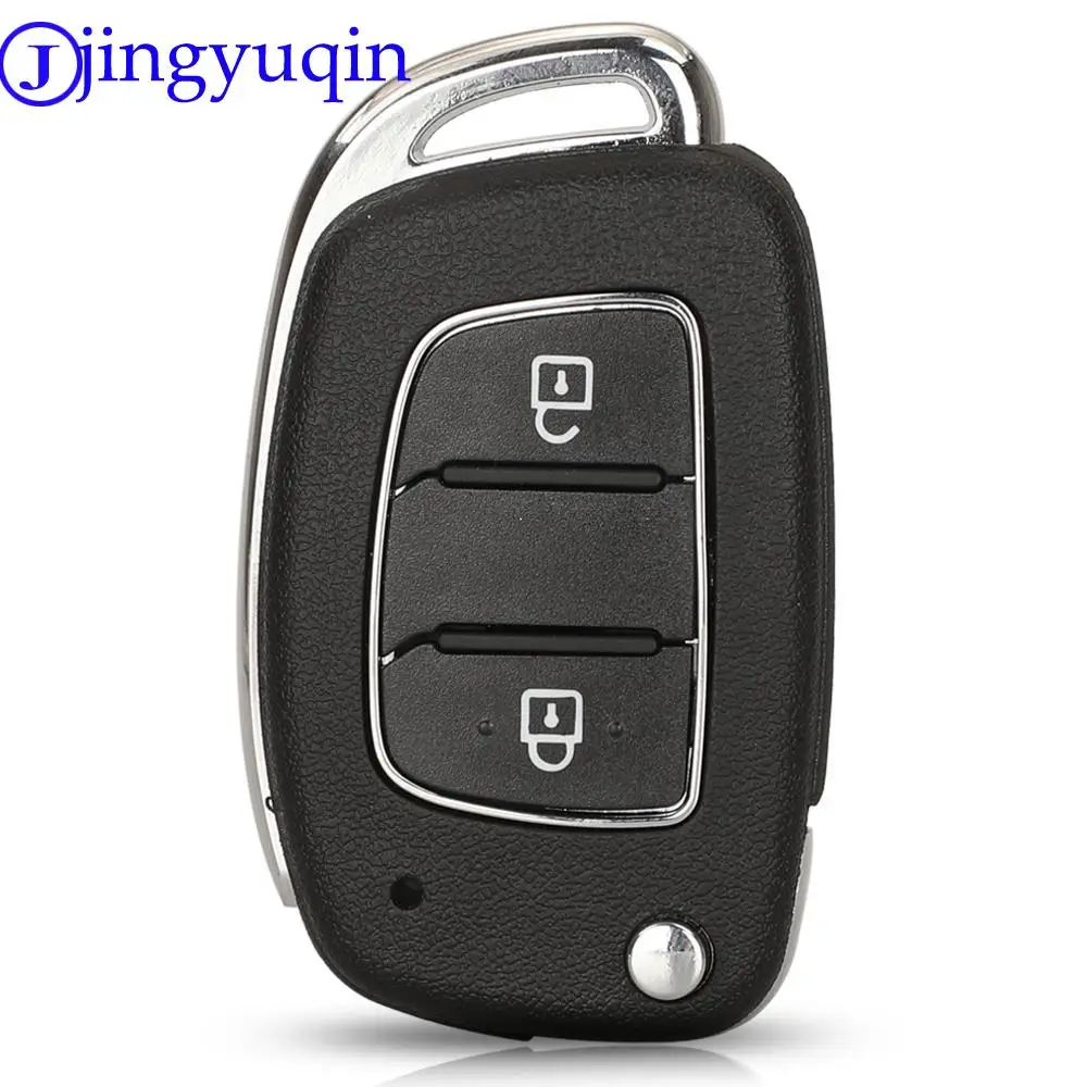 Jingyuqin 10PS ฝาปลอกกุญแจรีโมทรถยนต์แบบปุ่ม3/4สำหรับ Hyundai Sonata i10 Tucson Solaris creta Elantra i20 ix25