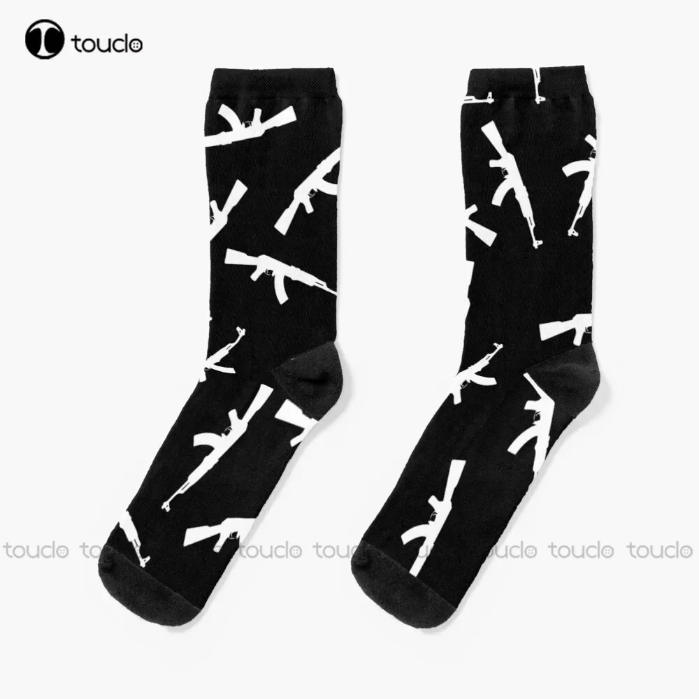 

Automatic Kalashnikov Ak-47 Socks Black Baseball Socks High Quality Cute Elegant Lovely Kawaii Cartoon Sweet Cotton Sock 1Pair