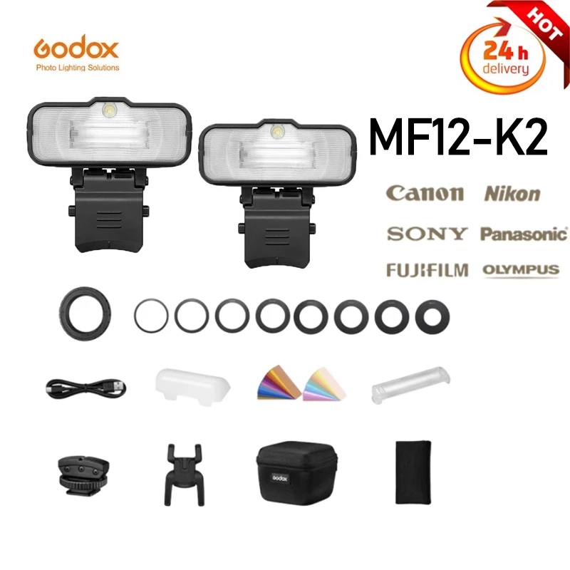 Godox MF12-K2 Dental Flash System TTL Flash 2.4 GHz Wireless Control built-in X System TTL Flash Speedlight with Color Filter