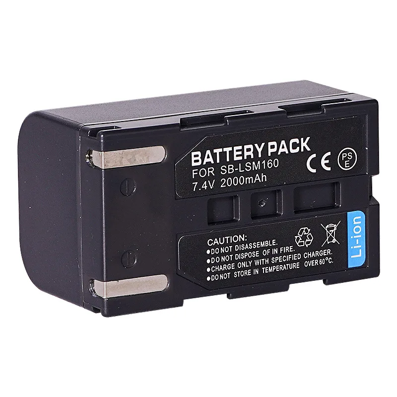 7.4V 2000MAh untuk Baterai Kamera Samsung SB-LSM160 SC-D366 D453 D455 D963 D965 DC163 165