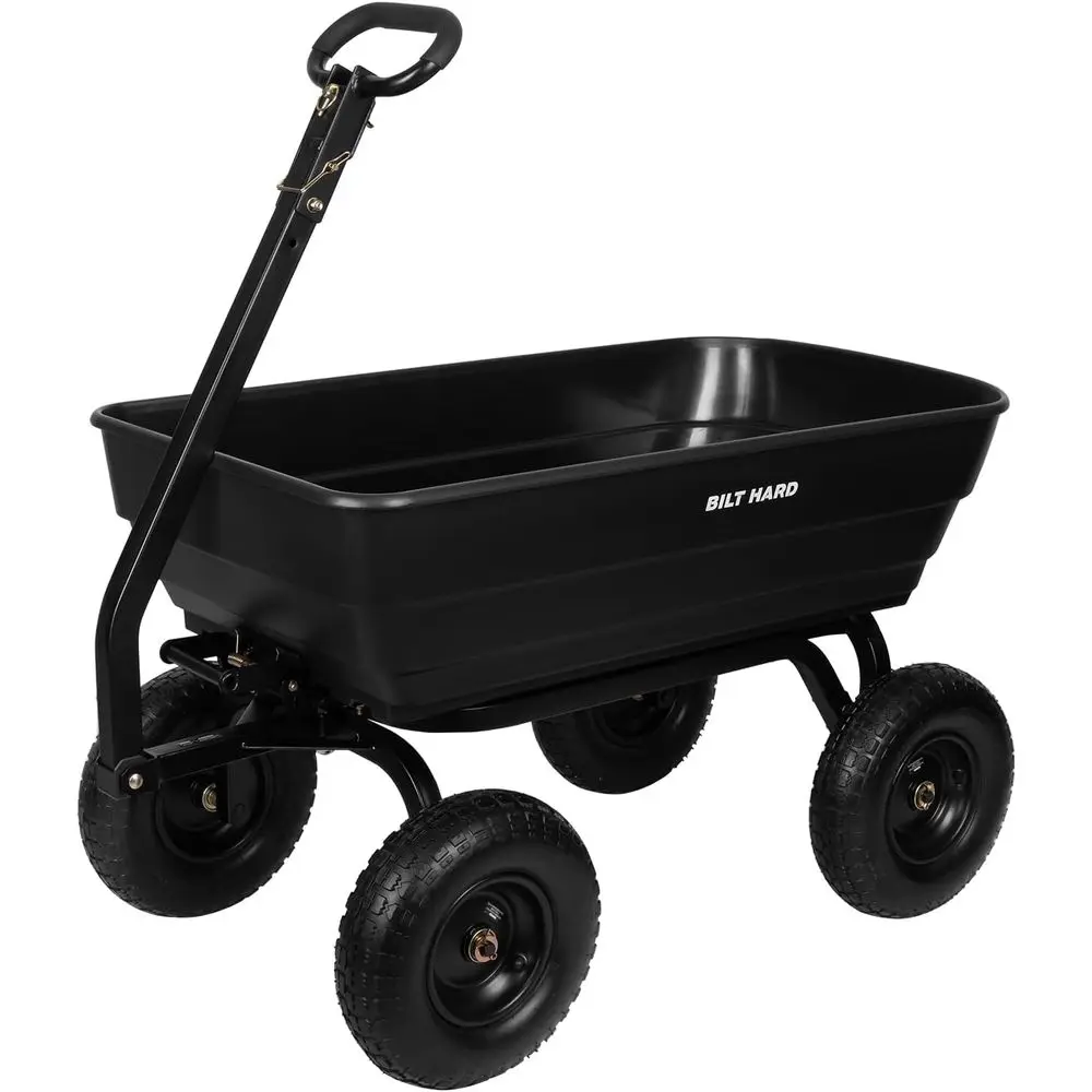 

1200 lbs 7 Cu Ft Poly Garden Dump Cart with 2-in-1 Convertible Handle, Quick Release, Dump Wagon Heavy Duty for Yard, Outdoor