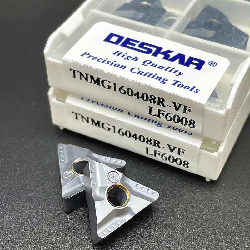 DESKAR TNMG160404 TNMG160408 R-VF L-VF LF6008 تحول أداة كربيد إدراج CNC تحول أداة قطع أداة أجزاء عالية الجودة