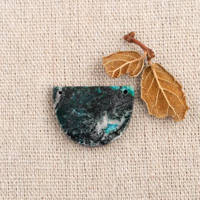 

B&F Handmade Chrysocolla Pendants, Genuine Natural stones beads, Unique Stones for jewelry & DIY Earring Beads
