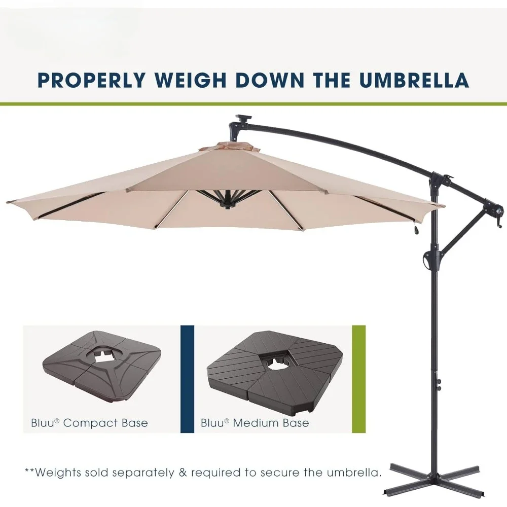 Outdoor Garden Umbrella for the Beach 10 FT Patio Offset Outdoor Cantilever Umbrella Hanging Umbrellas Holder Furniture