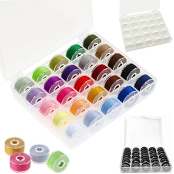 25Pcs Bobbin Thread Polyester Thread Spools Sewing Machine Bobbins With Storage Box For Embroidery Sewing Thread Spool Accessori