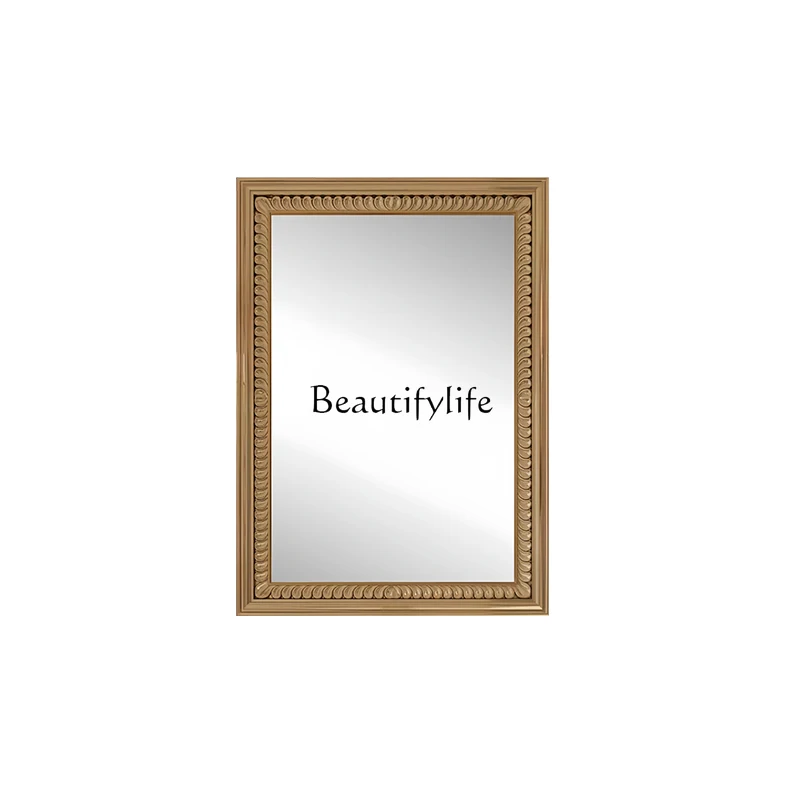 

European-style Bathroom Mirror Smart LED Vanity Mirror Bedroom Square Decorative Wall-mounted