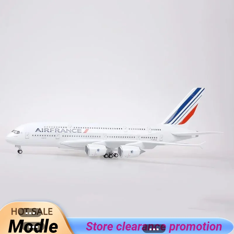 

1/160 Scale 50.5CM Airplane Airbus A380 Air France Airline Model W LED Light & Wheel Diecast Plastic Resin Plane For Collection