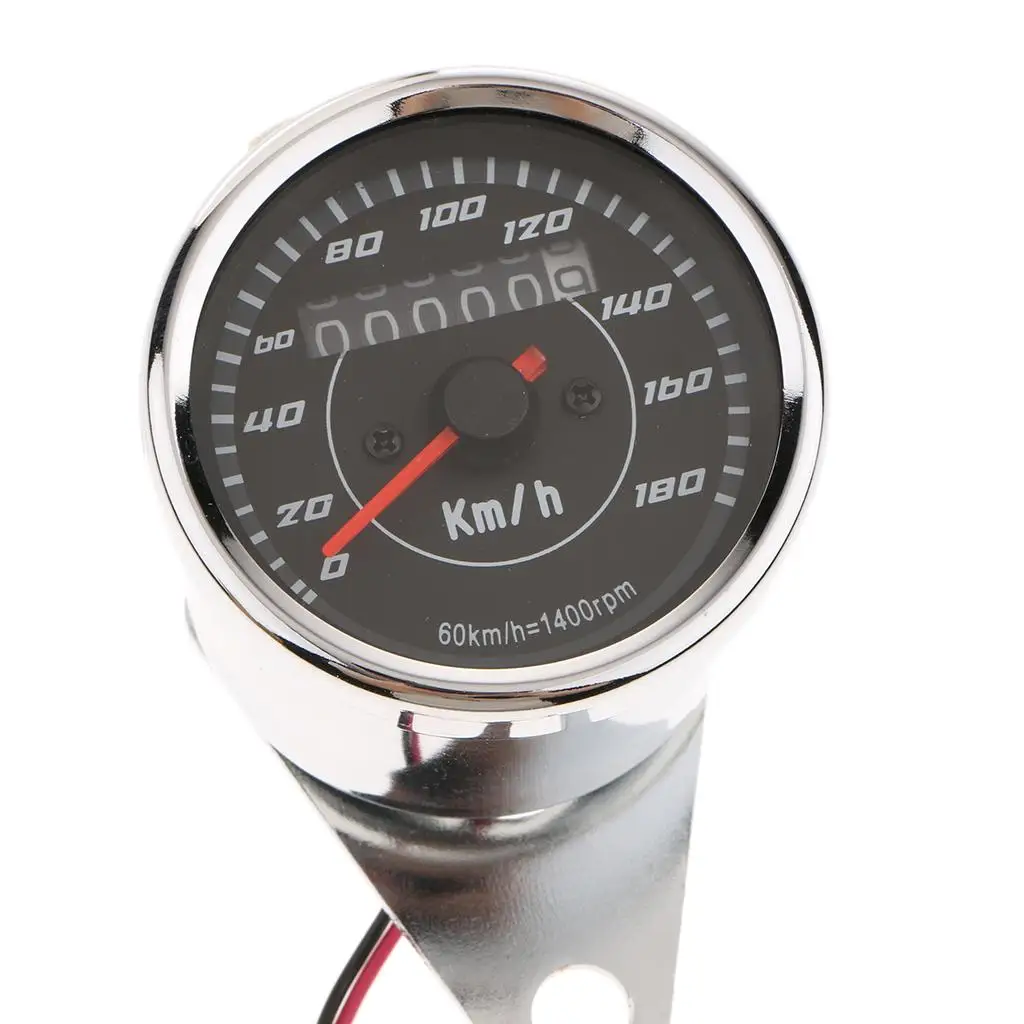 LED Night Light Motorcycle Odometer Tachometer Universal Tacho Gauge Chrome Meter for Motorbike Dashboard
