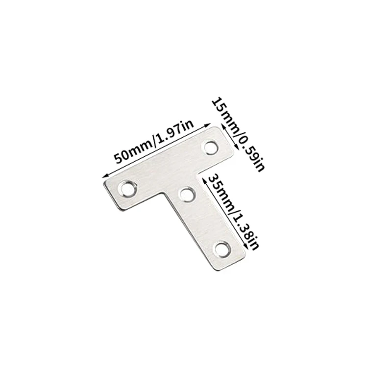 5/10pcs T-Shaped Corner Bracket, Furniture Connection Fastener, 50mm (1.97in),Fixed Furniture, Used for Tables, Chairs, Cabinets