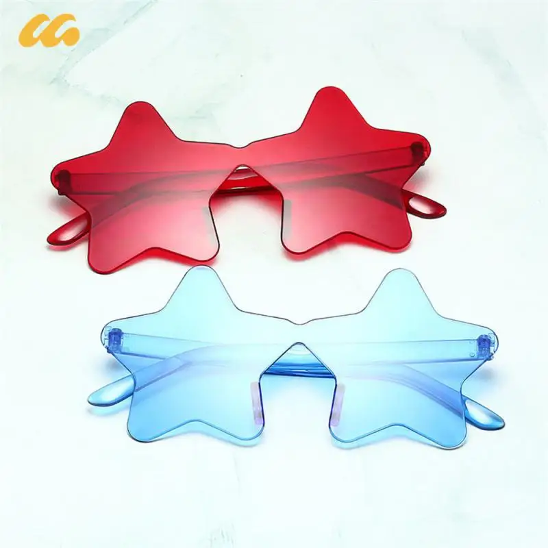 Funny Sunglasses Pentagram Eyeglasses Party Glasses Sun Glasses Driving Travel Shades Rimless Uv400 Personality Star Sun Glasses