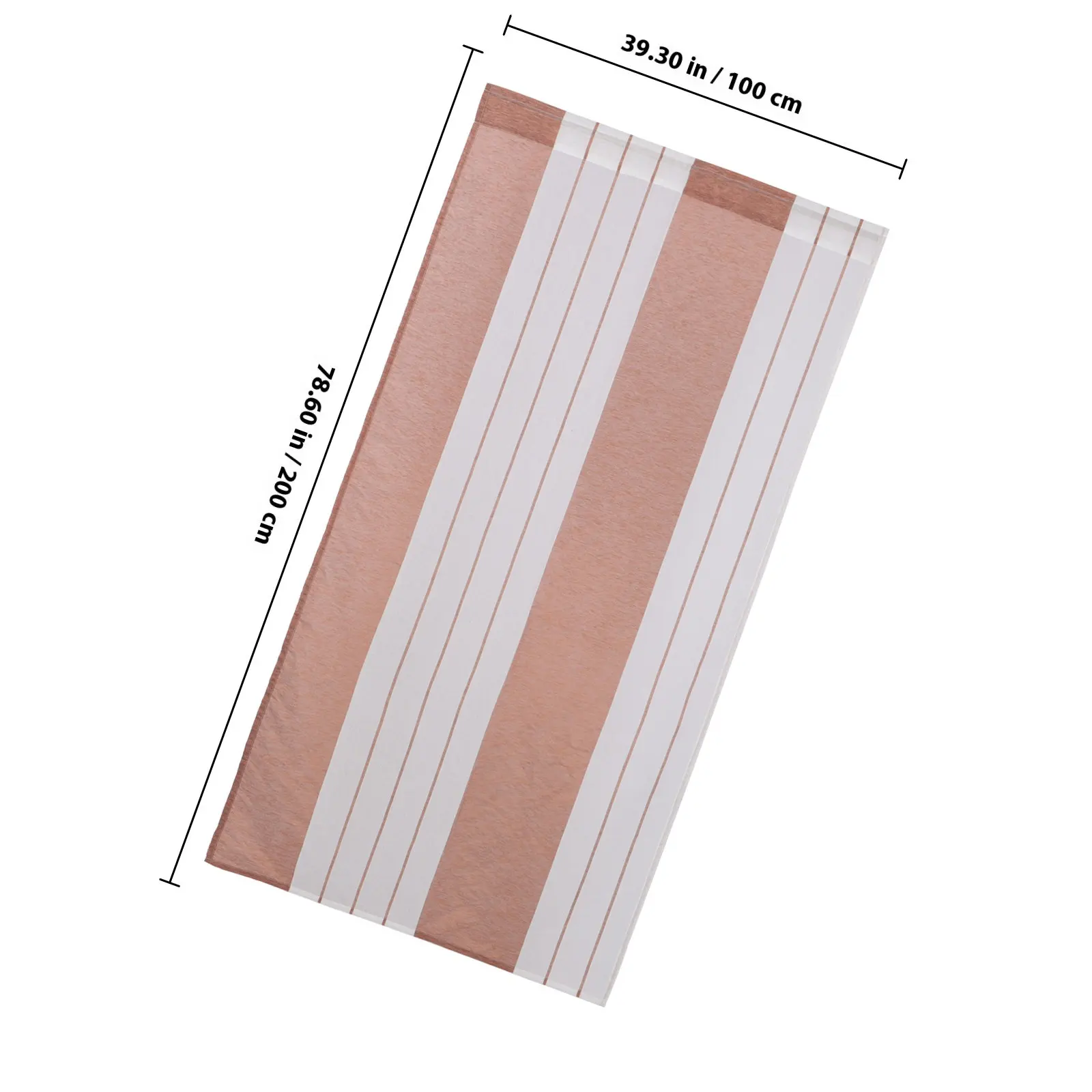 Multicolor Striped Window Decor Voile Curtains Sheer Minimalist Style Tulle for Bedroom Fine Polyester Fabric Coffee Colored