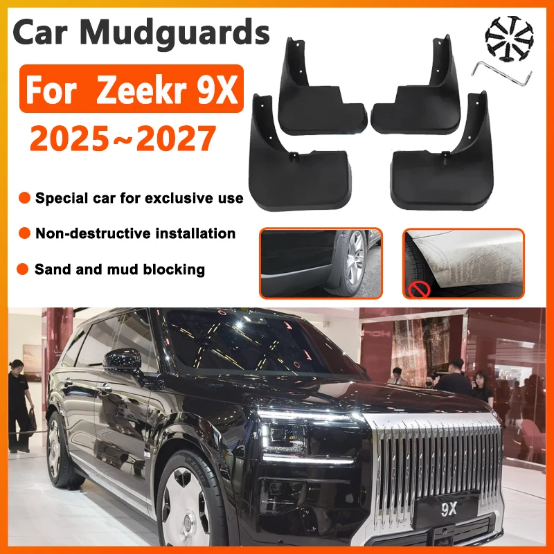 

Автомобильные брызговики для Zeekr 9X EX1H 2025 2026 2027 4 шт. брызговики на переднее и заднее крыло, защита колес, автомобильные аксессуары