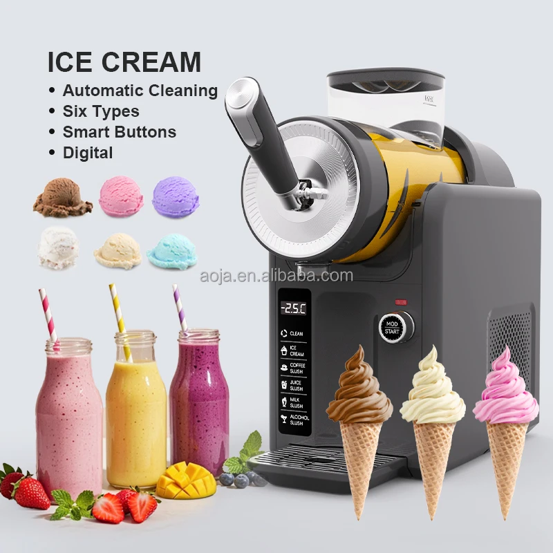 

AOJA 2L Slushie Machine Frozen Drink Single Portable Automatic Slushy Slushi Single Machine for Home Soft Ice Cream Maker